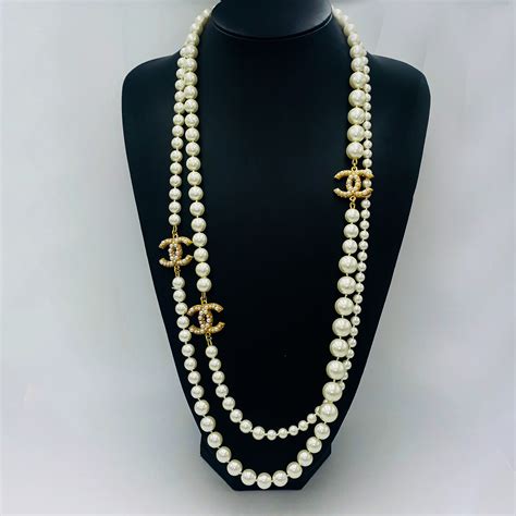 chanel pendant cc|authentic chanel pearl necklace.